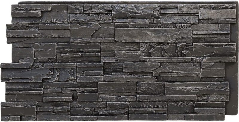 Ekena Millwork لوحة حجرية مزيفة من إيفرستون كاسكيد، 48 5/8" عرض × 24 3/4" ارتفاع × 1 1/4" عمق، لون نهر داكن - Image 1